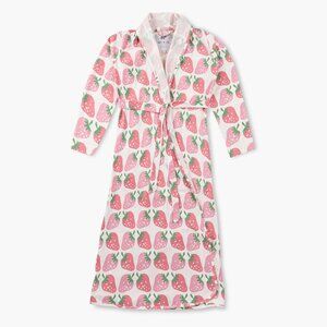 Printed Organic Lounge Robe - Strawberry Jam